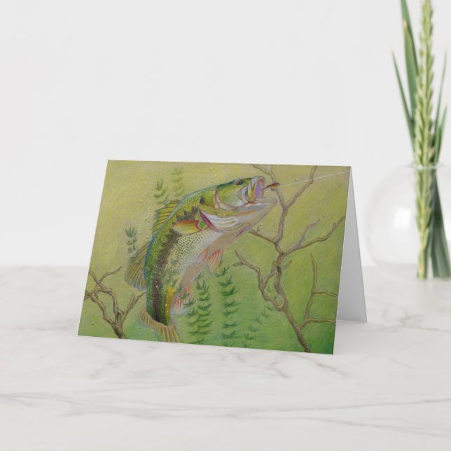 Cartes Pour Fêtes Annuelles Oeuvres d'art gagnantes pour enfants : basse à gra (Devant)