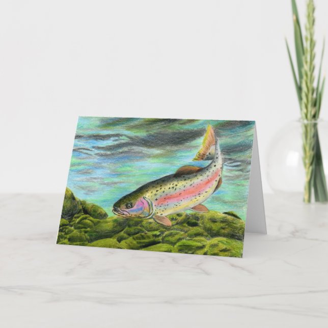 Cartes Pour Fêtes Annuelles Oeuvres d'art gagnantes pour enfants : truite arc- (Devant)