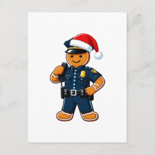 Cartes Pour Fêtes Annuelles Officier de police en pain d'épices Noël 2026 Fête
