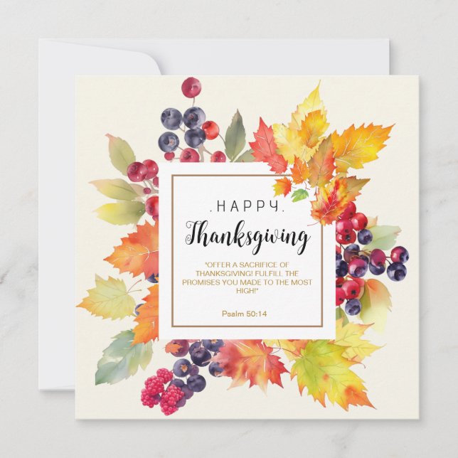 Cartes Pour Fêtes Annuelles Offrez le sacrifice de Thanksgiving (Devant)