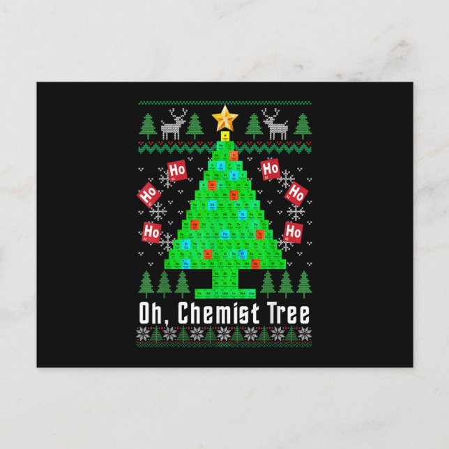 Cartes Pour Fêtes Annuelles Oh Arbre Chimiste Joyeux Arbre Chimiste Chimie Moc (Devant)