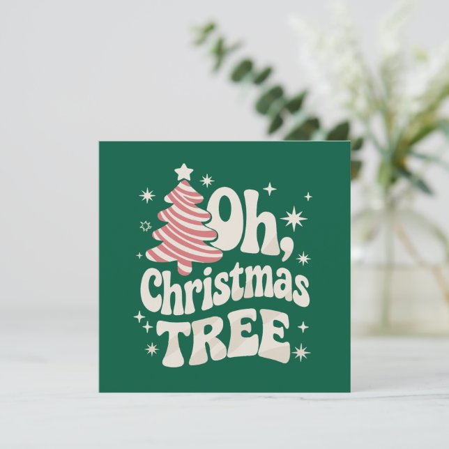 Cartes Pour Fêtes Annuelles Oh arbre de Noël lumineux Joyeux Noël Xmas  (Debout devant)