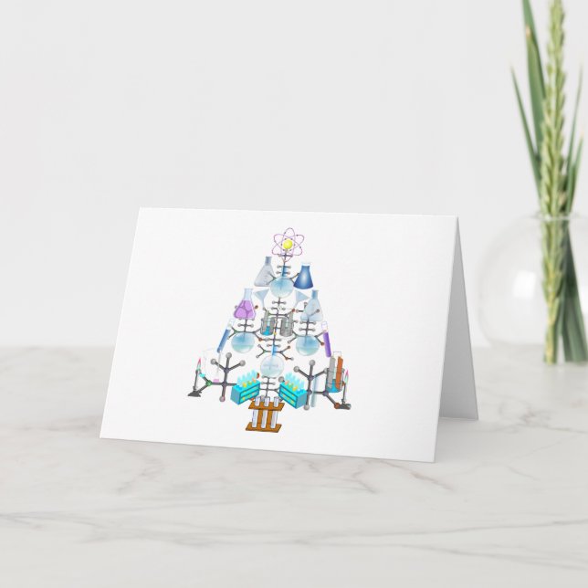 Cartes Pour Fêtes Annuelles Oh Chimie, Oh Arbre Chimiste (Devant)