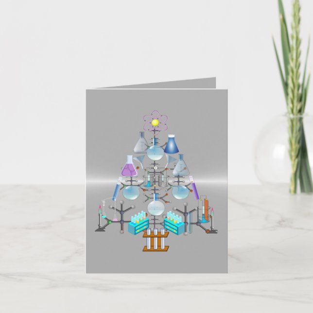 Cartes Pour Fêtes Annuelles Oh Chimie, Oh Arbre Chimiste (Devant)
