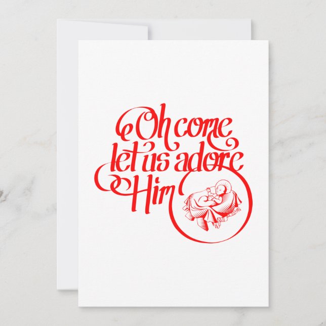 Cartes Pour Fêtes Annuelles Oh come let us adore Him (Devant)