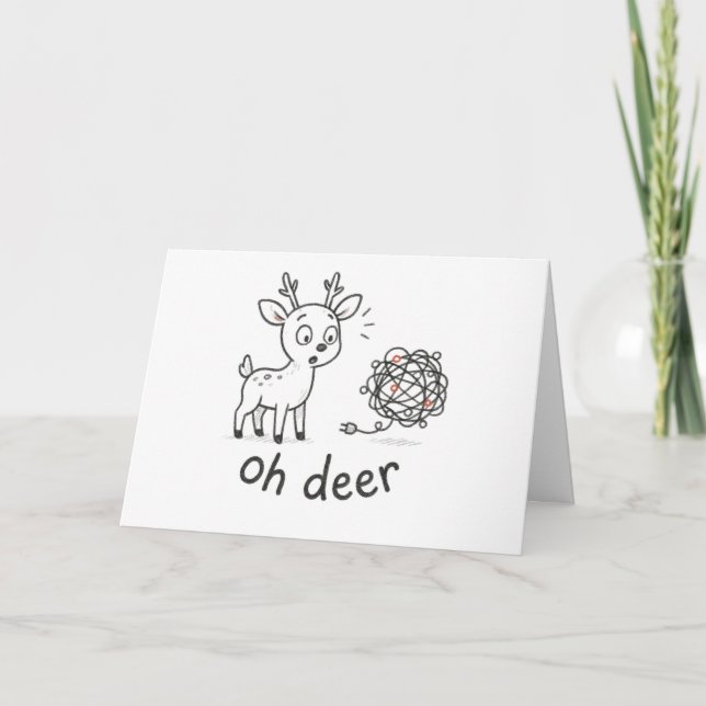 Cartes Pour Fêtes Annuelles Oh Deer - Funny Christmas Card (Devant)