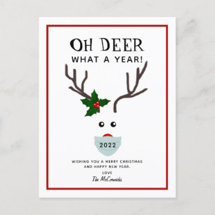 Cartes Pour Fêtes Annuelles Oh Deer Funny Reindeer Noël 2022