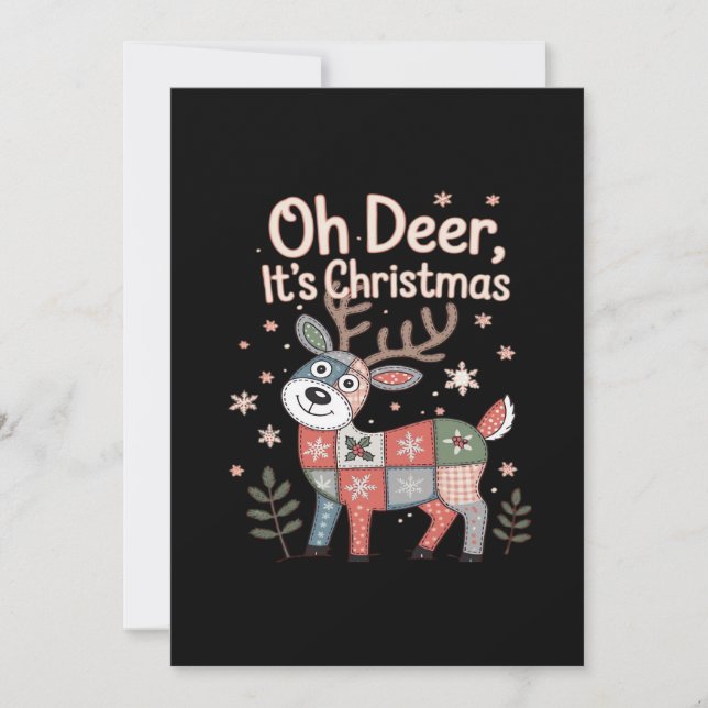 Cartes Pour Fêtes Annuelles Oh Deer Its Christmas Miniature Patchwork Squares (Devant)