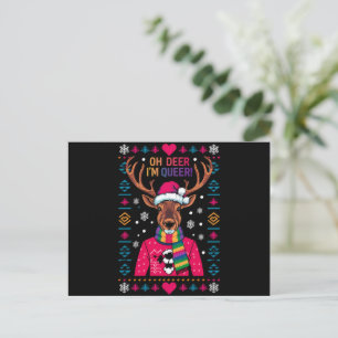 Cartes Pour Fêtes Annuelles Oh Deer je suis gay LGBT Gay pride LGBTQ Ugly Xmas
