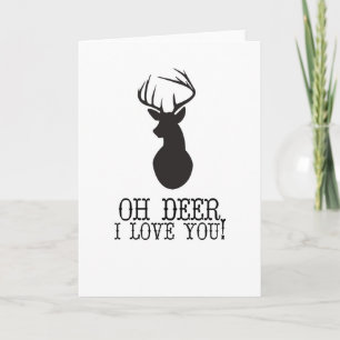 Cartes Pour Fêtes Annuelles Oh Deer, Je T'Aime