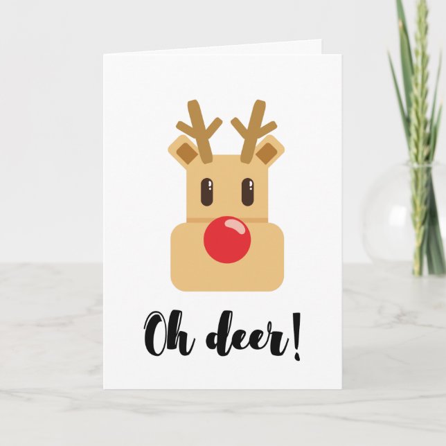 Cartes Pour Fêtes Annuelles Oh Deer Noël (Devant)