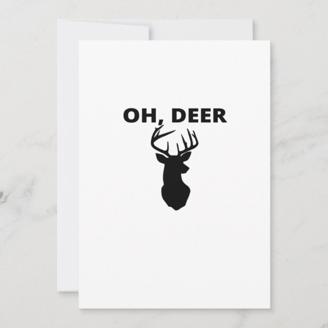 Cartes Pour Fêtes Annuelles Oh Deer Oh Dear Whimsical Art StyFlat Holiday Card (Devant)