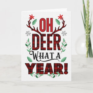 Cartes Pour Fêtes Annuelles Oh DEER Quelle année Typographie du tarte de Noël