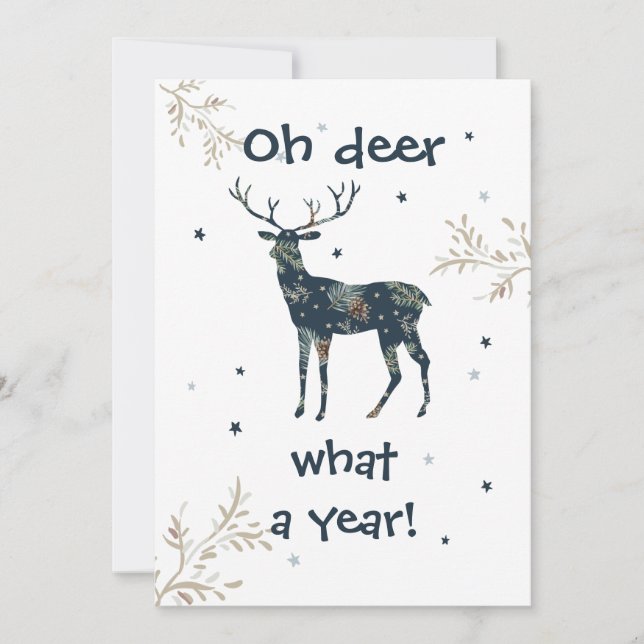 Cartes Pour Fêtes Annuelles Oh Deer What A Year Quarantine 2020 Christmas (Devant)