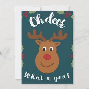 Cartes Pour Fêtes Annuelles Oh Deer What Year Christmas Animal Non Photo