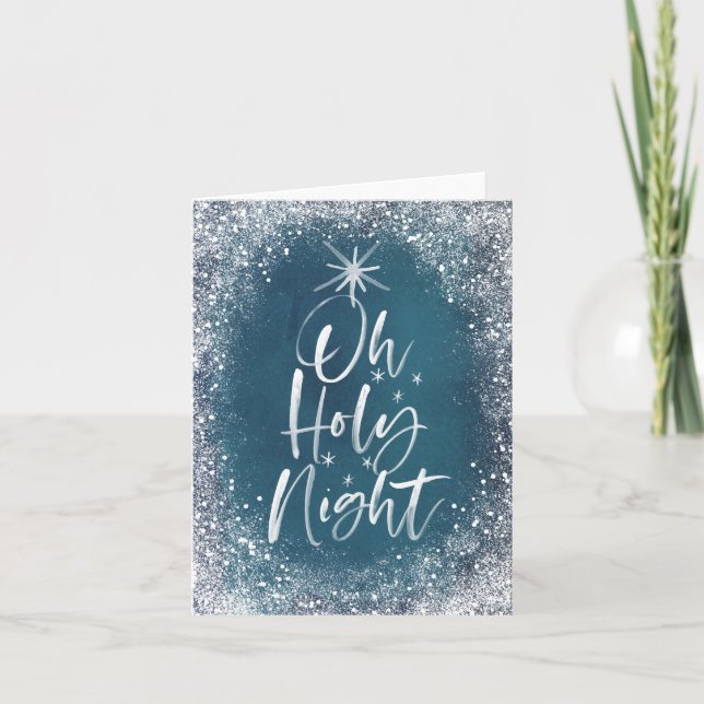 Cartes Pour Fêtes Annuelles Oh Holy Night | Fête de Noël pliée (Devant)