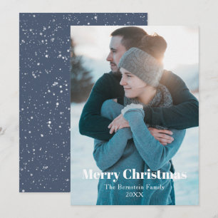 Cartes Pour Fêtes Annuelles Oh Joy Photo Blue Snowy Christmas Holiday Card