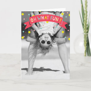 Cartes Pour Fêtes Annuelles Oh Quel Amusant Bannière Colorful Confetti Points 