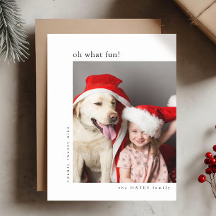 Cartes Pour Fêtes Annuelles Oh Quel Amusant ! Photo de Noël minimaliste modern