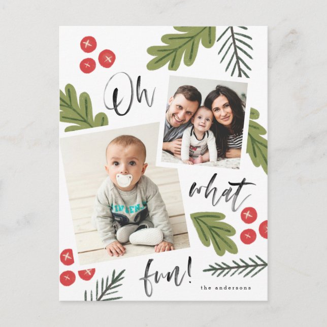 Cartes Pour Fêtes Annuelles Oh Quel Amusant Snapshot Berry Multi-Photo (Devant)