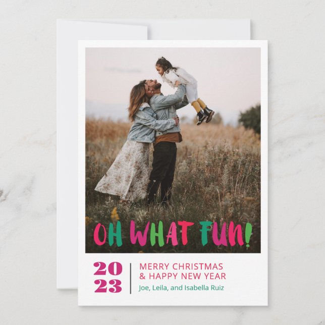 Cartes Pour Fêtes Annuelles Oh Quelle Joie (Devant)