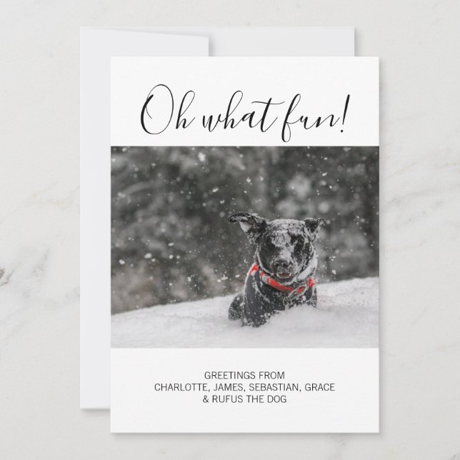Cartes Pour Fêtes Annuelles Oh Quelle Typographie amusante Noël personnalisé (Devant)