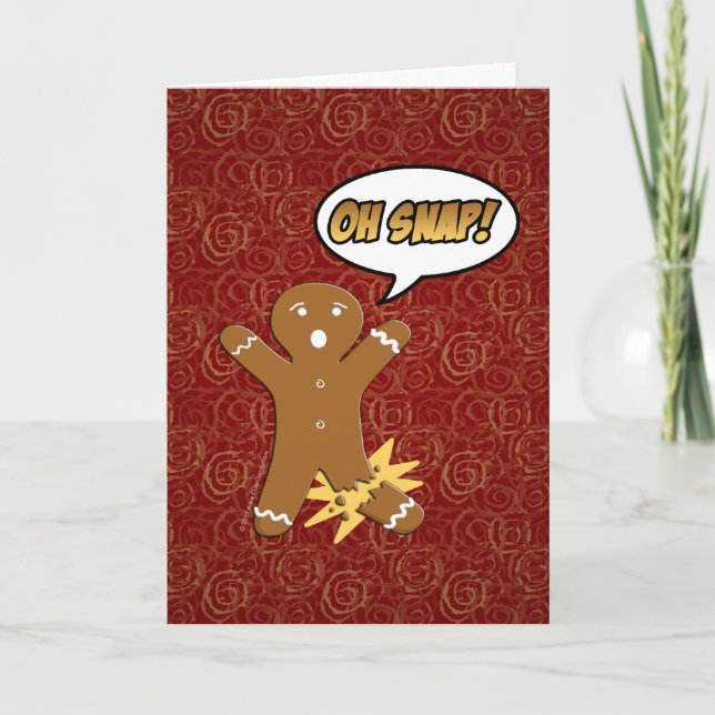 Cartes Pour Fêtes Annuelles Oh rupture ! Bonhomme en pain d'épice drôle (Devant)