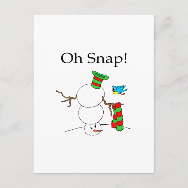 Cartes Pour Fêtes Annuelles Oh Snap ! (bonhomme de neige UD) (Devant)
