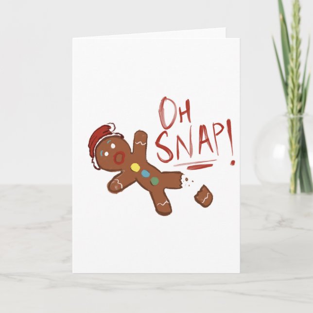Cartes Pour Fêtes Annuelles Oh Snap Gingpain homme (Devant)