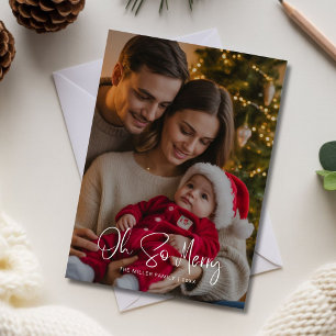 Cartes Pour Fêtes Annuelles Oh So Merry Family Christmas Card - Holiday Cheval