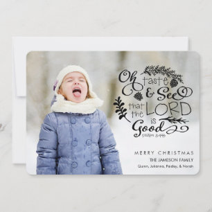 Cartes Pour Fêtes Annuelles Oh Taste and See Scripture Verset Christmas Photo