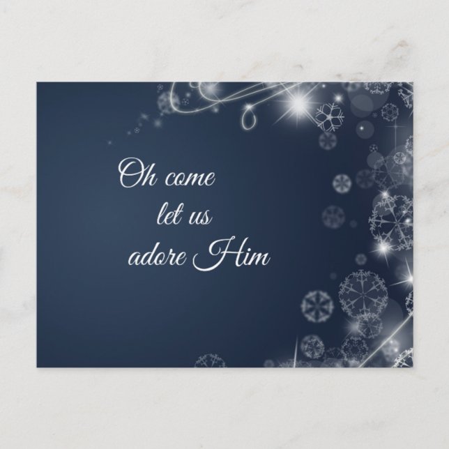 Cartes Pour Fêtes Annuelles Oh Venez Admirez-Le Noël chrétien (Devant)