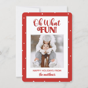 Cartes Pour Fêtes Annuelles Oh What Fun Cute Script Photo Noël