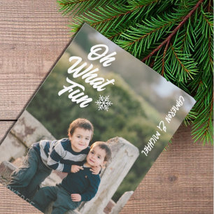 Cartes Pour Fêtes Annuelles Oh What Fun Kids Photo Christmas