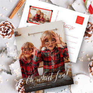 Cartes Pour Fêtes Annuelles Oh What Fun Simple Script Moderne Minimaliste Phot