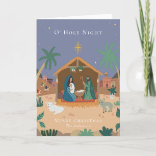 Cartes Pour Fêtes Annuelles O'Holy Night Nativité Scène Noël