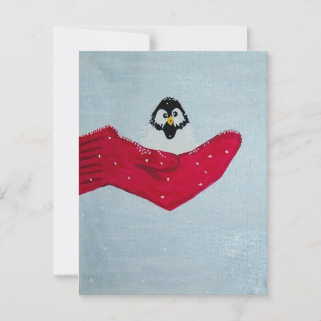 Cartes Pour Fêtes Annuelles Oiseau à Mitten (Devant)