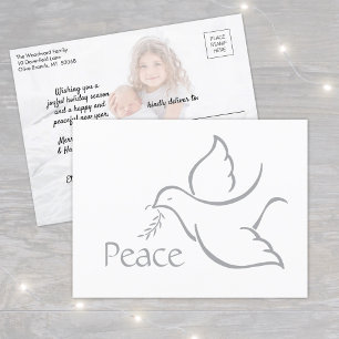 Cartes Pour Fêtes Annuelles Oiseau de la Paix Moderne Minimaliste Dove 1 Photo