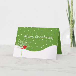 Cartes Pour Fêtes Annuelles Oiseau de Noël - Avec votre photo à l'intérieur