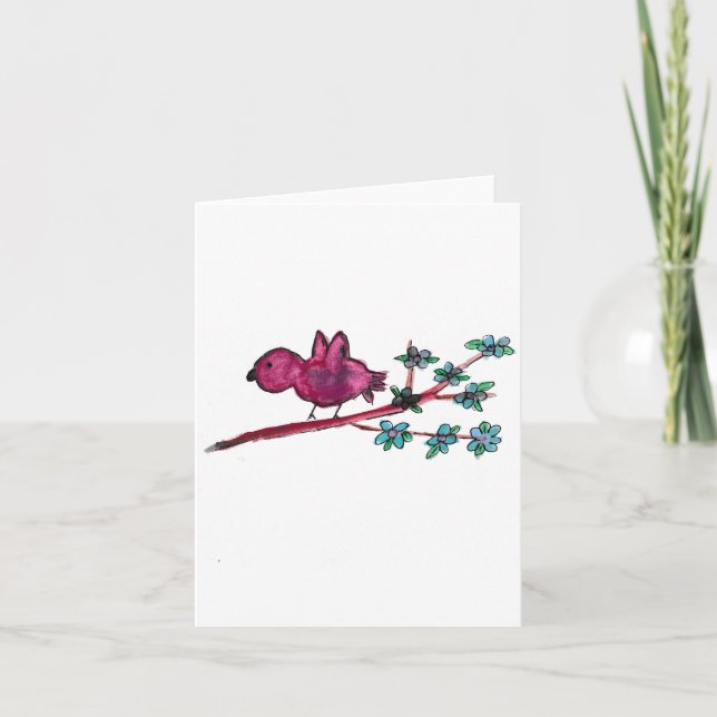 Cartes Pour Fêtes Annuelles Oiseau rouge (Devant)