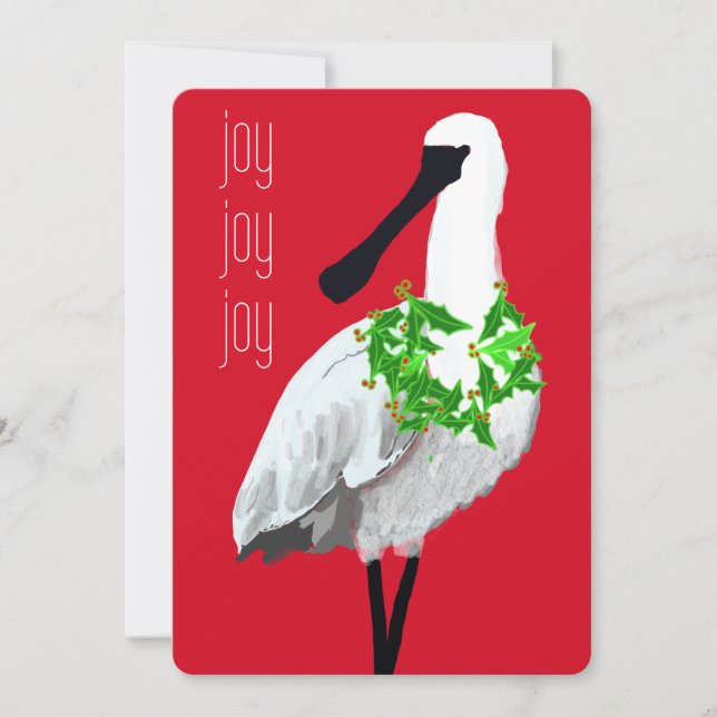 Cartes Pour Fêtes Annuelles Oiseau - Spatule à face noire (Devant)
