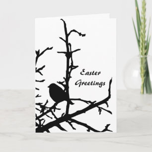 Cartes Pour Fêtes Annuelles Oiseau sur une branche Pâques