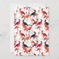 Oiseaux de cigogne rouge et blanc Motif sans coutu