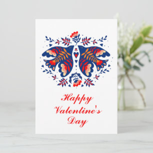 Cartes Pour Fêtes Annuelles Oiseaux de l'amour Art folklorique scandinave Sain