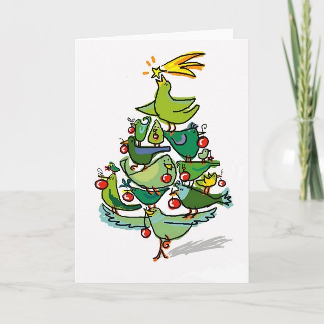 Cartes Pour Fêtes Annuelles oiseaux de noël (Devant)