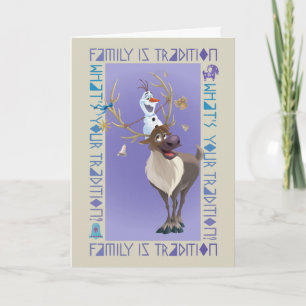 Cartes Pour Fêtes Annuelles Olaf & Sven   La famille est la tradition