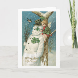 Cartes Pour Fêtes Annuelles Old-fashioned Christmas, Snowman