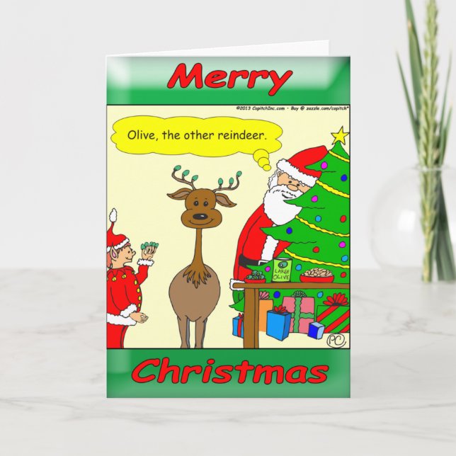 Cartes Pour Fêtes Annuelles Olive l'autre renne (Devant)