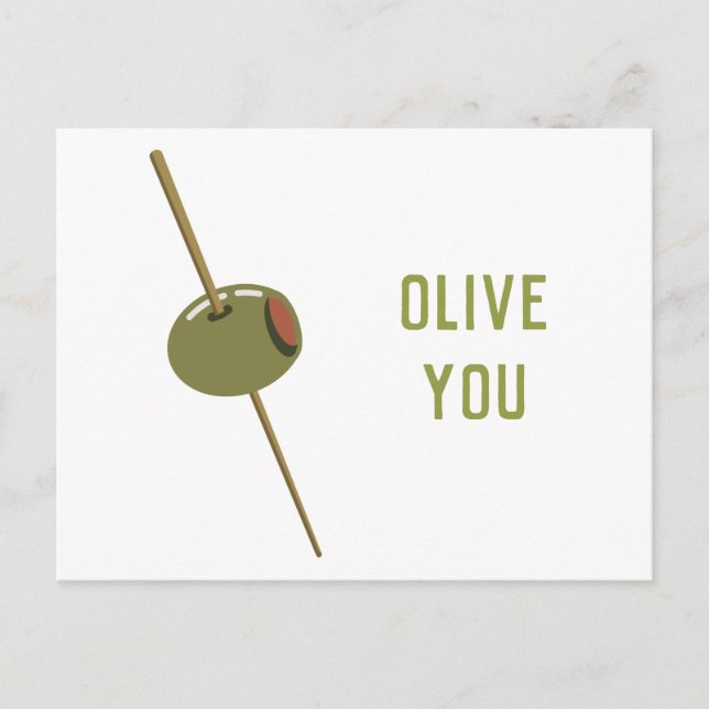 Cartes Pour Fêtes Annuelles Olive vous (je t'aime) Valentine romantique drôle (Devant)