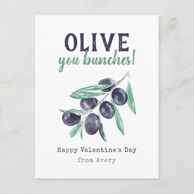 Cartes Pour Fêtes Annuelles Olive You Bunches Kids School Valentine's Cards (Devant)